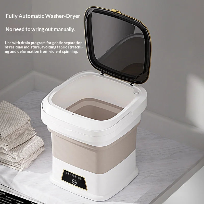 Home &  Outdoor Travel Holidays Camping  13L Fully Automatic Electric Foldable Plastic Mini Washing Machine Portable Household Appliances Clothes Cleaning Accessories