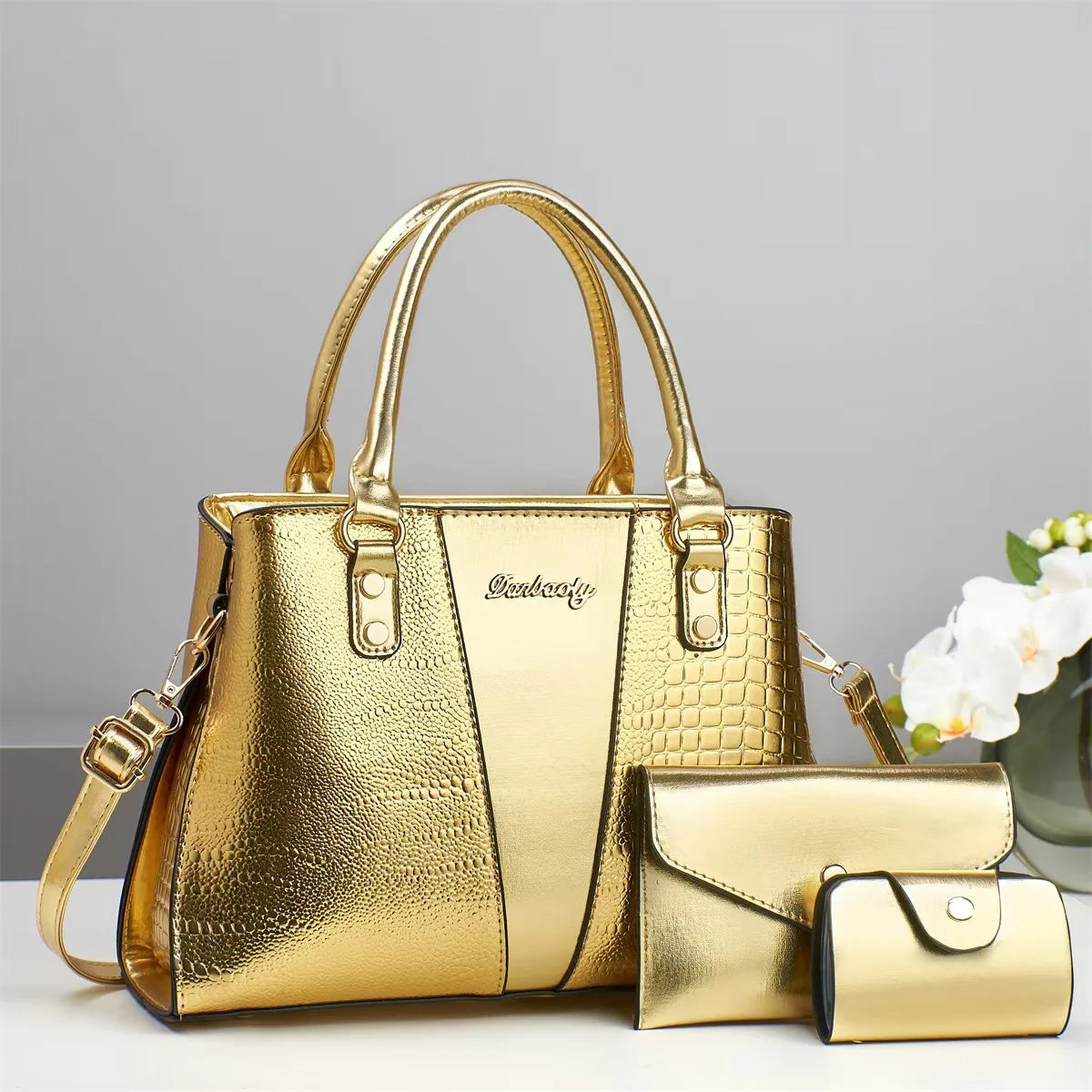 10 Colors NEW Fashion 3 PCS Set Large Capacity Luxury Messenger Handbags Good Quilted Leather Designer Women's Shoulder Bags Evening Party Office Lady  Bags Women Apparel Accessories