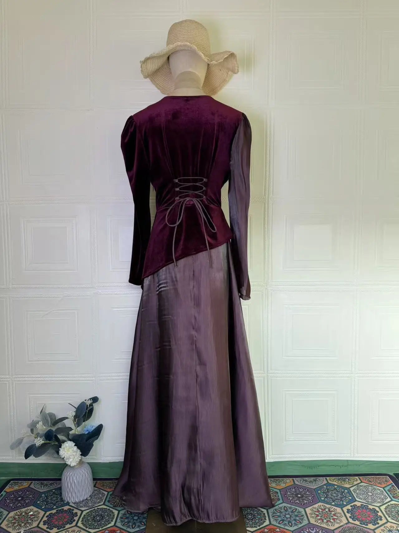 NEW Luxury Ankle-Length Slim-Fit Elegant V-Neck Long Sleeve Arabic Turkish Abaya Dresses for Muslim Women Birthday Evening Party & Wedding Guest Evening Wear Muslims Apparel Clothing Supplies