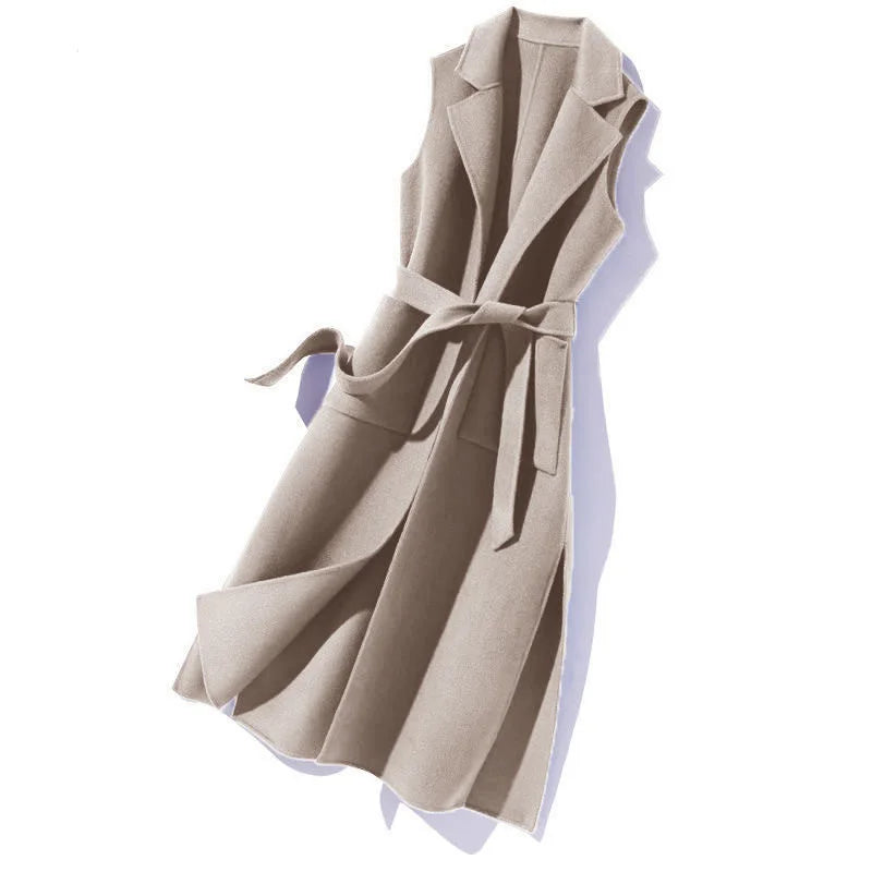 4 Colors S-3XL Very Thin Style Mid-Length Sleeveless Polo Neck Vest Women's Waist-Defining Casual Plus Size  Fashion  Casual Apparel Accessories