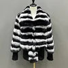 NEW Arrivals S-XL Winter Luxury Natural Rex Rabbit Fur Jacket Cropped Women Real Chinchilla Fur Coat Outerwear Mid Jackets Ladies Luxury Apparel Supplies.