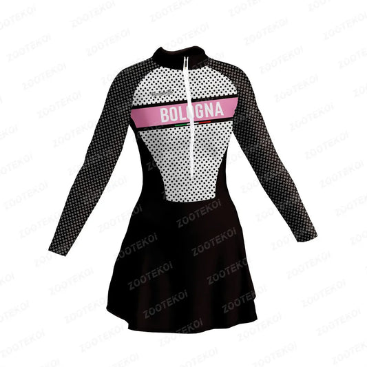 Women Who Ride Skinsuit Triathlon Jumpsuit Dress Macaquinho Female Saia Mtb Cycling Skirt Bike Pretty Little Dress