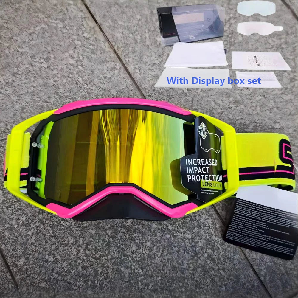 NEW American Motocross Motorcycle Top Quality Professional Goggles Halley Riding Eyewear Windproof Sports Glasses with Display Box Set
