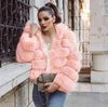 10 Colors S-4XL Plus Size Women's Winter Warm Faux Fur Jacket with Hat Splicing Jacket Faux Fur Hooded Jacket Top Quality Snow Boots Outerwear Jackets Women Winter Apparel Supplies