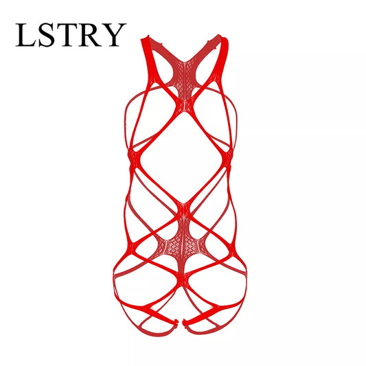 Sexy Open Crotch Fetish Bodystocking Women Erotic Lingerie Porno Sex Dress Crotchless Body Suit Underwear Costumes Latex Catsuit