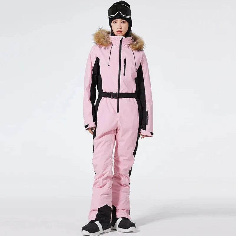 8 Colors S-2XL Customizable Size Professional Alpine Skiers Fur Hooded Women's Slim Ski Pants Waterproof Breathable Windproof Winter Outdoor Mountain Snowboard Insulated Clothes