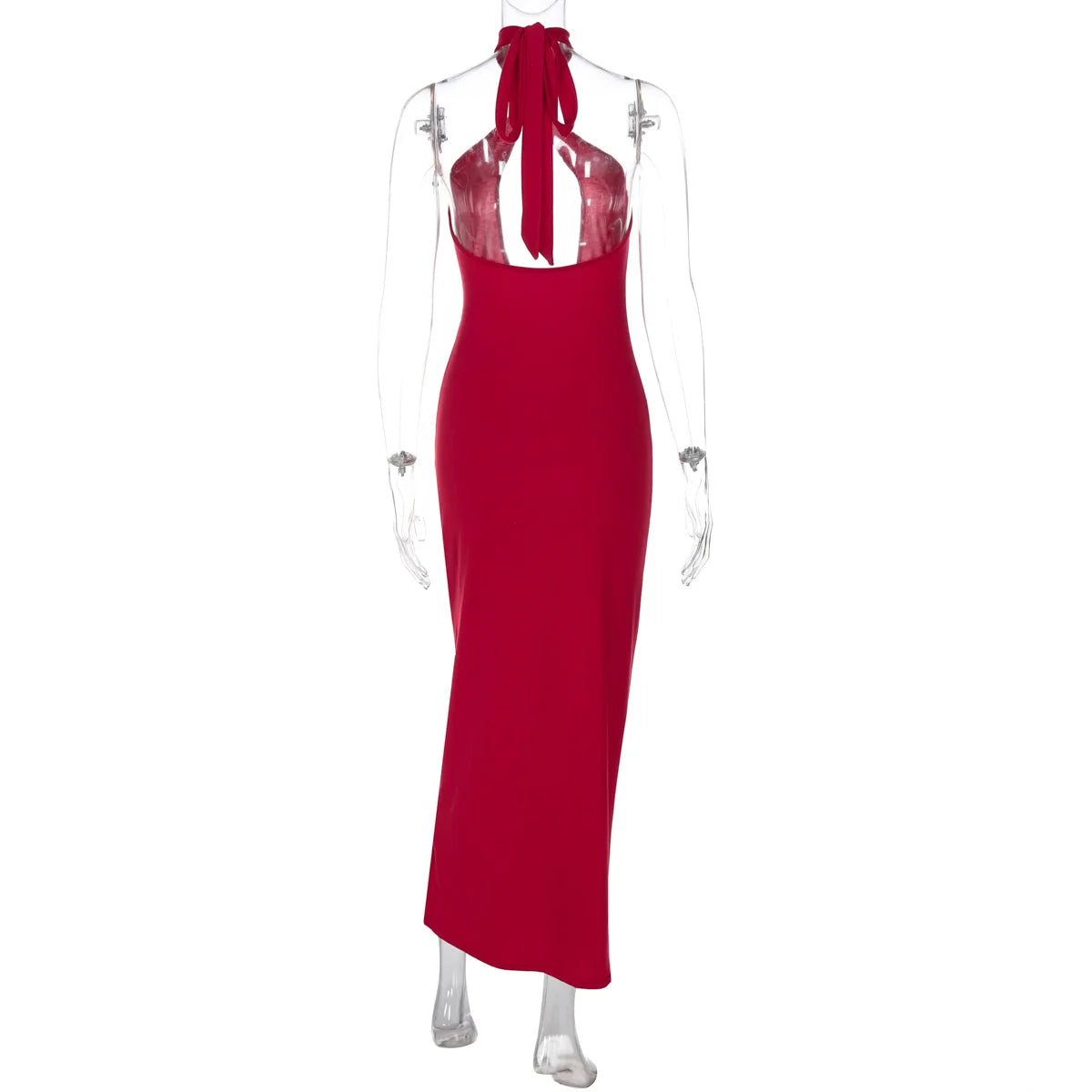Black/White/Red Color Summer Sexy Hot Hollow Out Beachwear Sleeveless Solid Color Long Dress Evening Beach Party Night Clubwear Long Gown Ladies Sexy Clothing Supplies