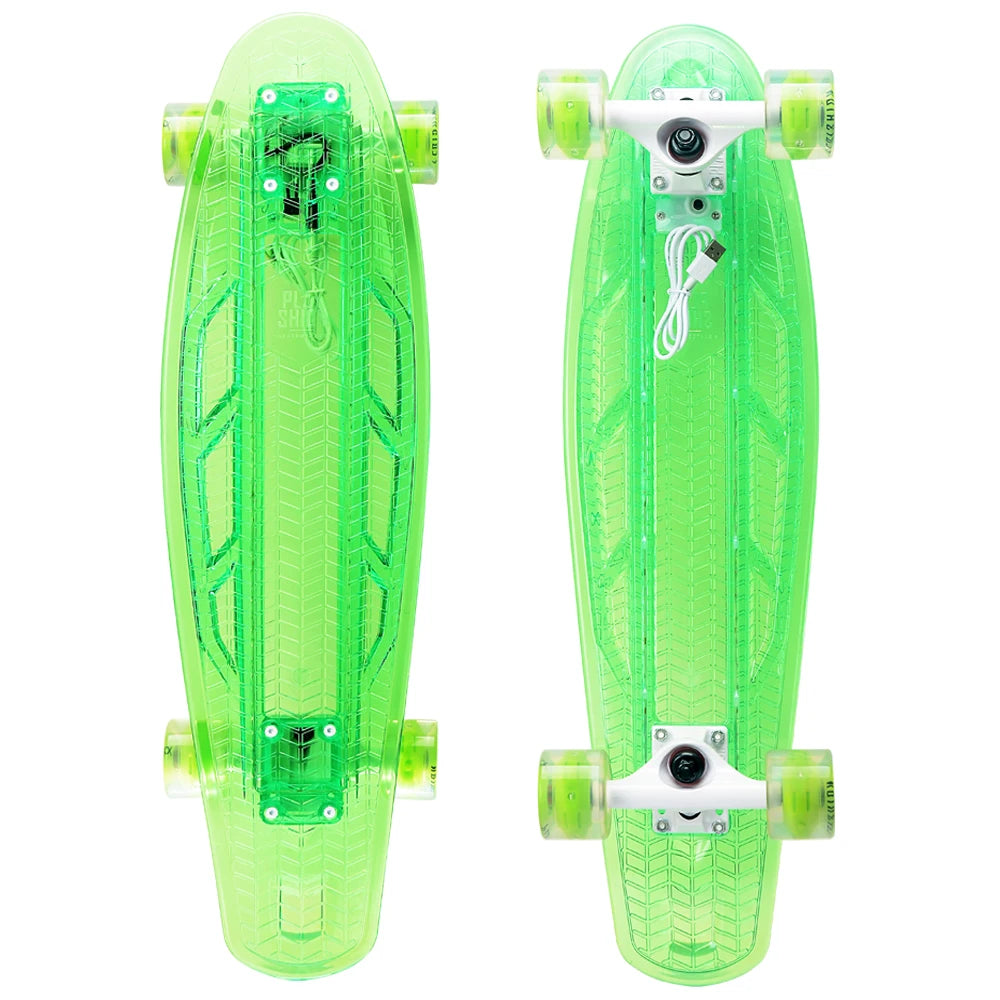 NEW LED Skateboard Transparent Skate Board Light Deck With Flashing LED Light Wheels