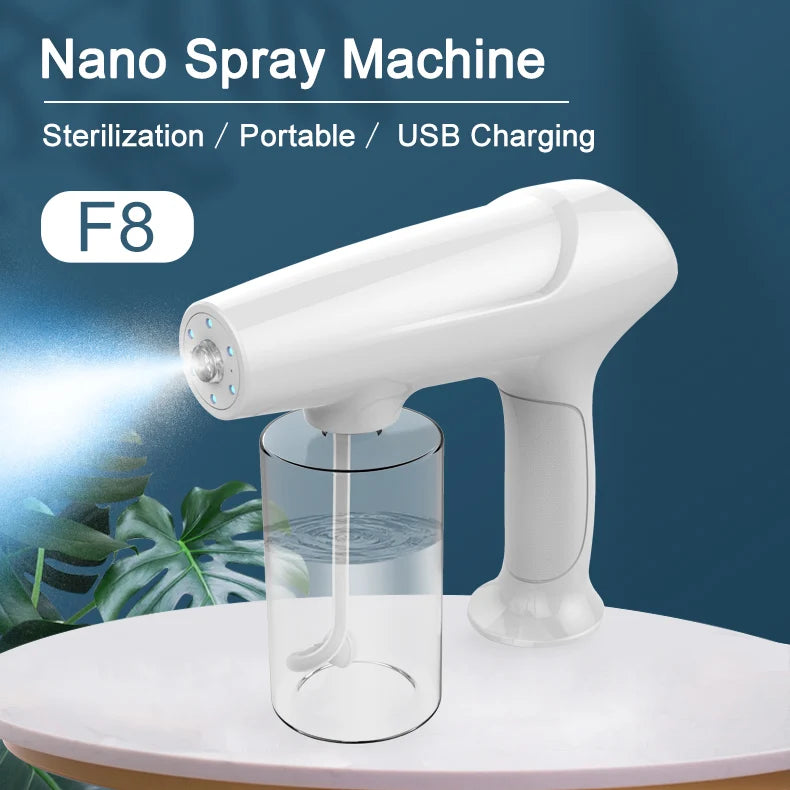 Clothes Bed Bugs Killer Furniture Disinfection Wireless USB Disinfectant Fogger Sanitizer Machine Spray Gun Electrostatic Sprayer Rechargeable with Blue Light Household Cleaning Hygiene Devices
