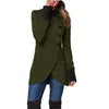 5 Colors S-4XL Plus Size Women Autumn and Winter Women's New Fashion Solid Color Single Breasted Panel Bottom Split Long Sleeve Versatile Coat Windproof Outerwear Jackets Ladies Casual Clothing Supplies