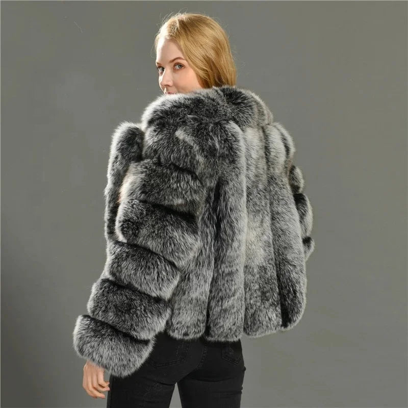 8 Colors S-6XL Plus Size Women's Winter Warm Artificial Fur Top Cropped Bubble Women Coat Jacket Cool Street Outerwear Luxury Female Mink Hair Warm Fur Coats Women Winter Apparel Supplies