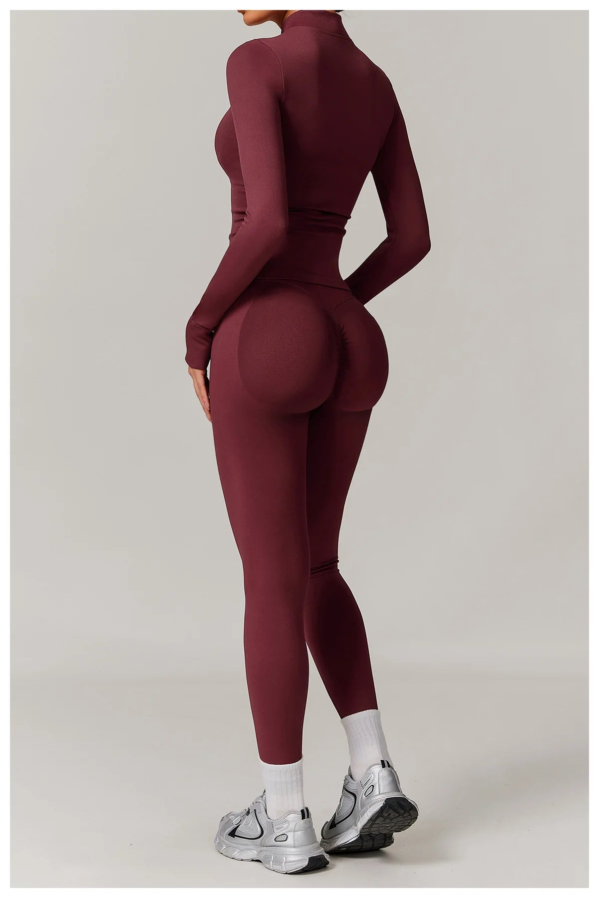 3 PCS Set 7 Colors Private Label Seamless Yoga Suit Women High Waist Scrunch Butt Lifting Tight Leggings Zip Jacket Gym Fitness Outfit Outdoor Running Activewear Set Women Sports Clothing Supplies