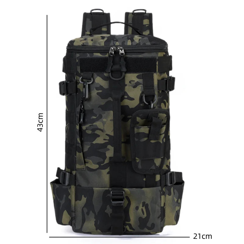 20L-35L Large-Capacity Multi-Functional Outdoor Fishing Bag Water-Repellent Sub-Bag Dry Wet Separation Mountable Fishing Rod Holder Fishing Accessories