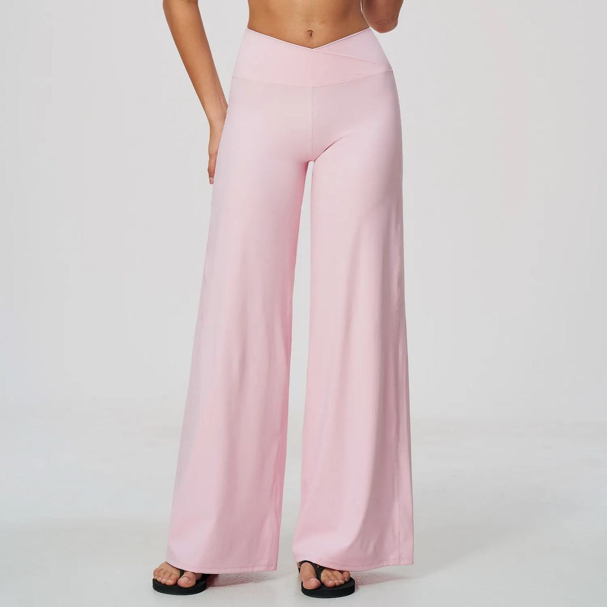 5 Colors S-XL Custom Women's Fashion High Waist Yoga Flared  Sweatpants Wide Leg Tummy Control Butt Lift Loose Fit Casual Lounge for Gym Running Outdoor Sport Activities Trousers