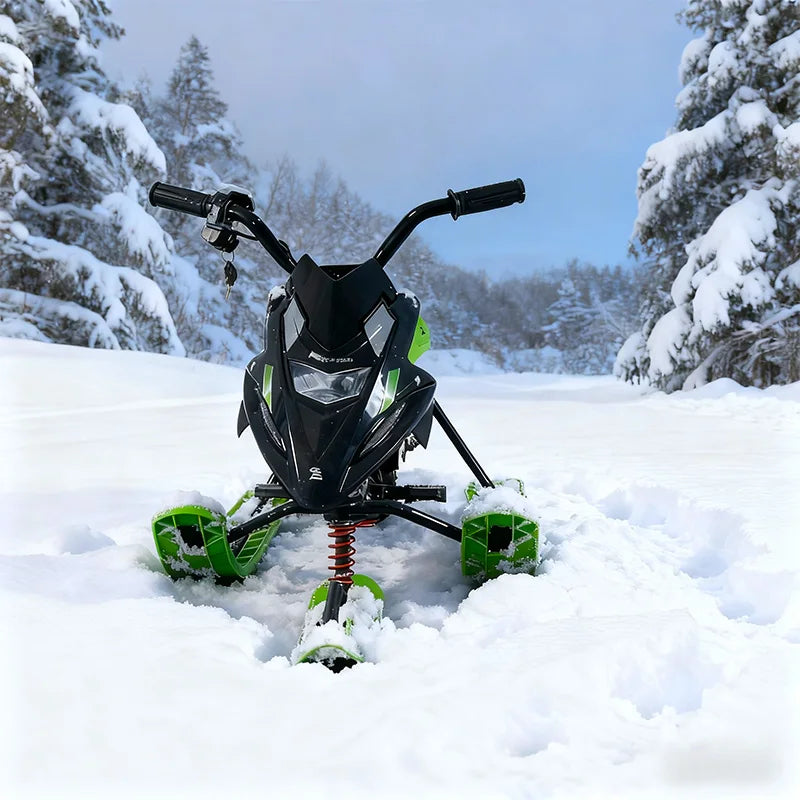 HOT SALE Green/Black/Gray Color 36V 500W Electric Snowmobile Adults Kids Snowmobile  - All-Terrain Ski + Track Drive Winter Sports Supplies