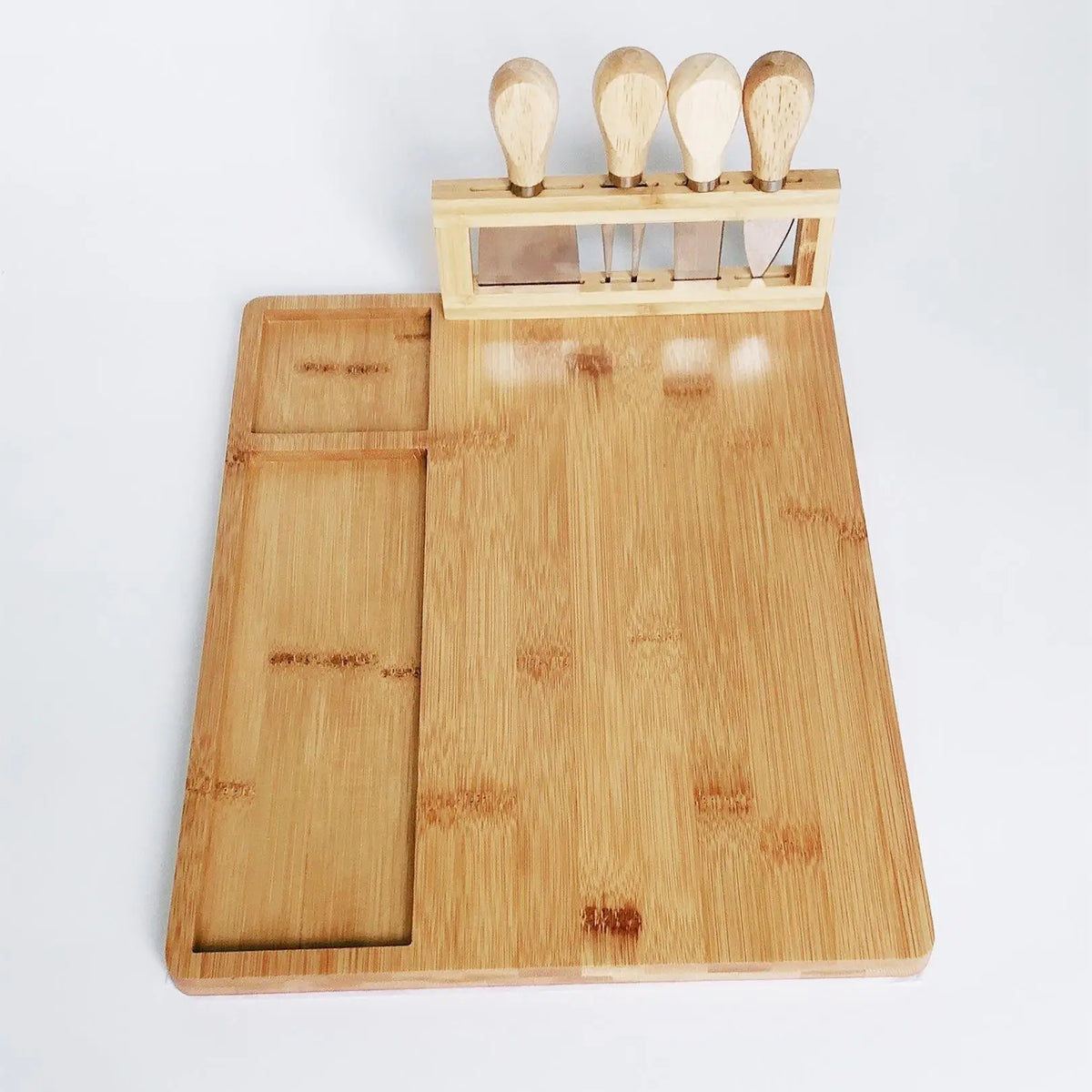 Just Arrived  Bamboo Cutting Board Meat and Cheese Platter Charcuterie Top Quality Board Bamboo Cheese Board with Knife Holder Kitchenware Accessories Cooking Tools