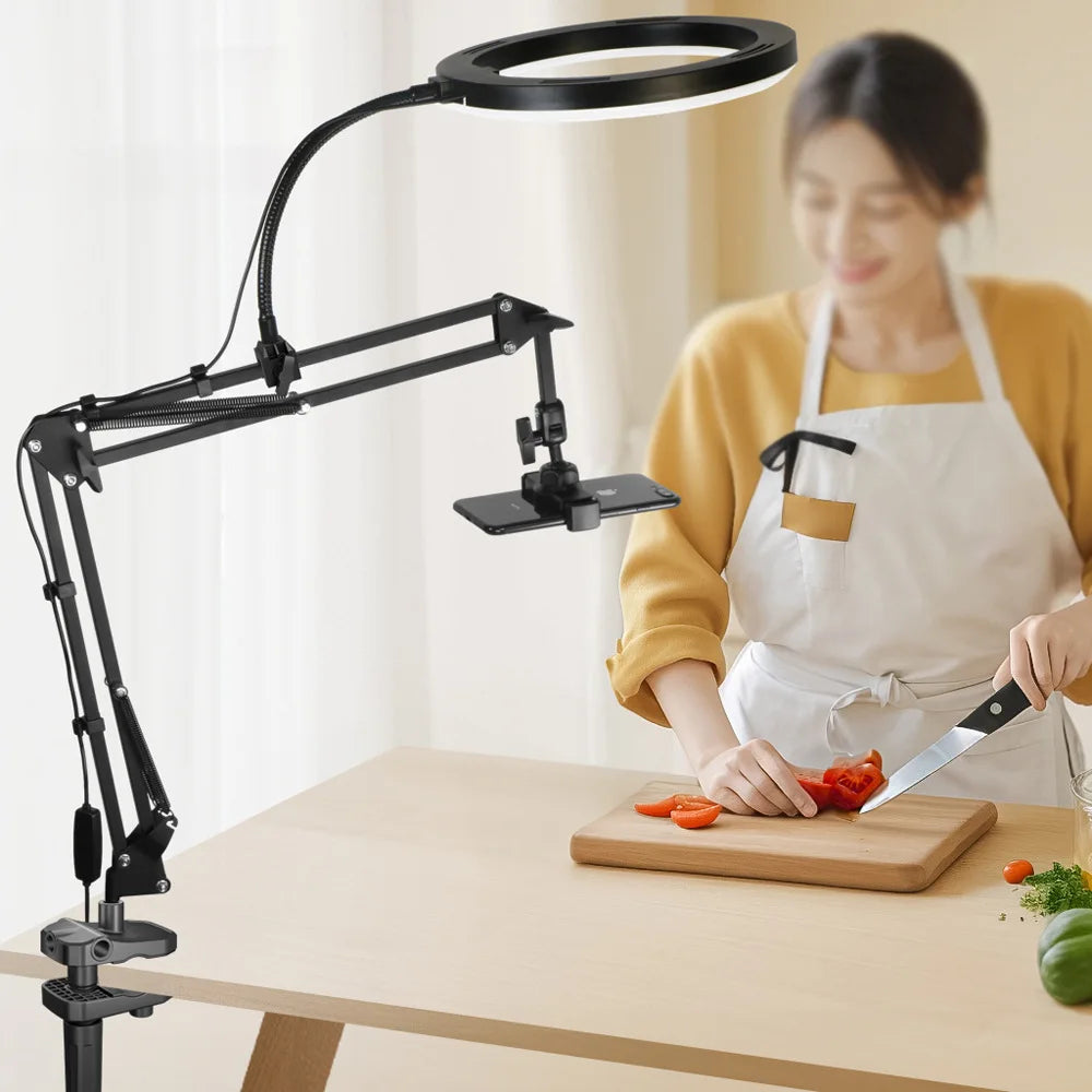 NEW Arrivals 26cm LED Beauty Ring Light Set Aluminum Alloy for Desk Selfies TikTok YouTube Videos Creation Mobile Phones Holder Camera Rack Stand Live Streaming Home Studio Supplies
