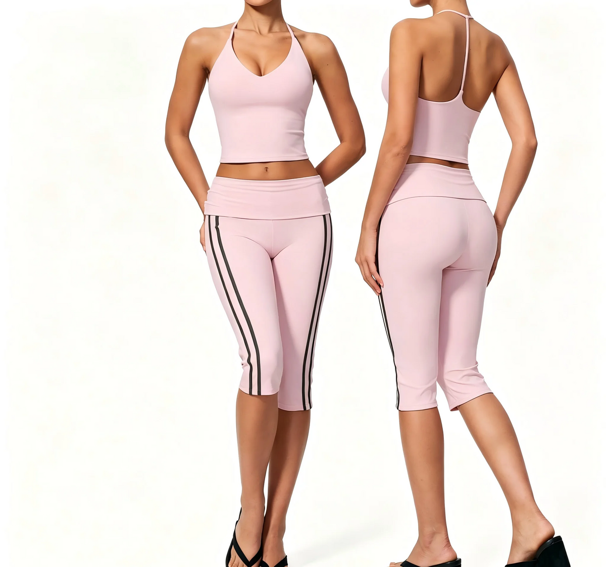2 PCS Set 4 Colors S-XL  European American New Yoga Clothing Sports Outdoor Set Slim-Fit Beautiful Back Shockproof Breathable Suit Women's Sports Clothing Supplies