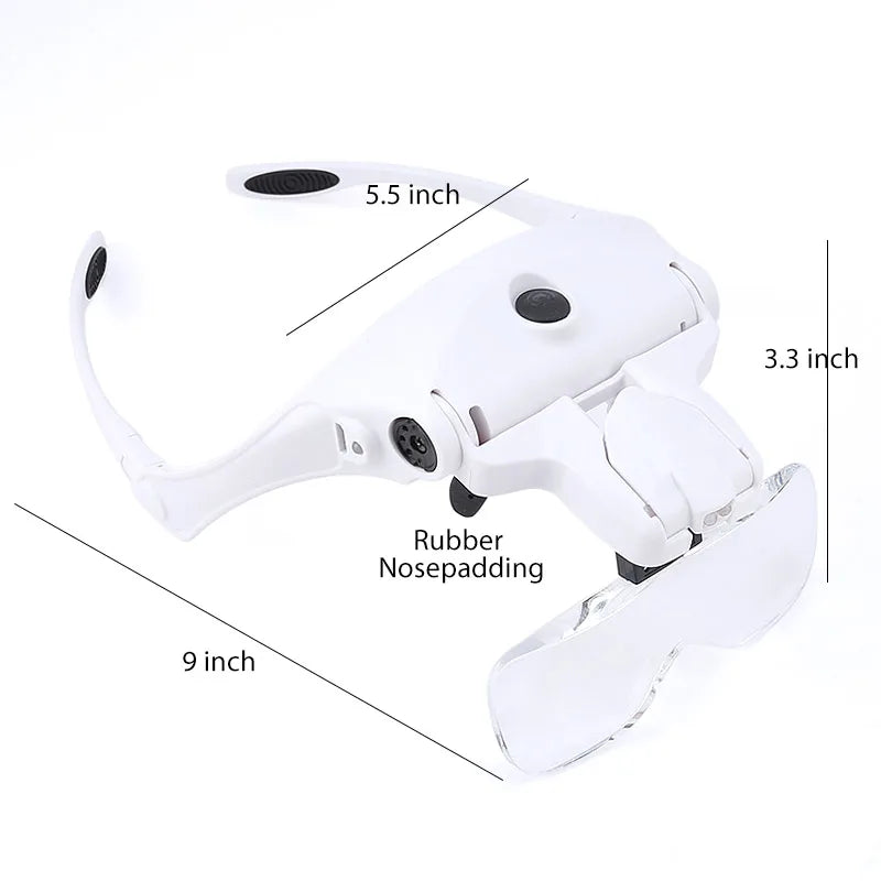 Full Set Lash Magnifying Glass 5 Lens USB With LED Light Lamp Adjustable Headband Eyelash Extension Tools False Lashes Make-Up Jewelry Accessories
