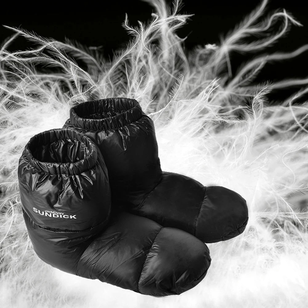 Down-Filled Slipper Boots Outdoors Camping Slippers Warm Socks For Men Women Booties Socks Warm Soft Footwear For Winter Camping