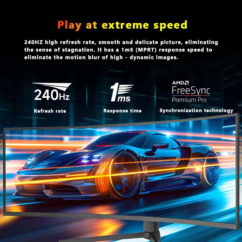 HOT SALE 49*-inch 5K 120Hz High Refresh Rate Curved Ultra-Wide IPS Panel 1ms Response Time 100% SRGB Gaming Monitor
