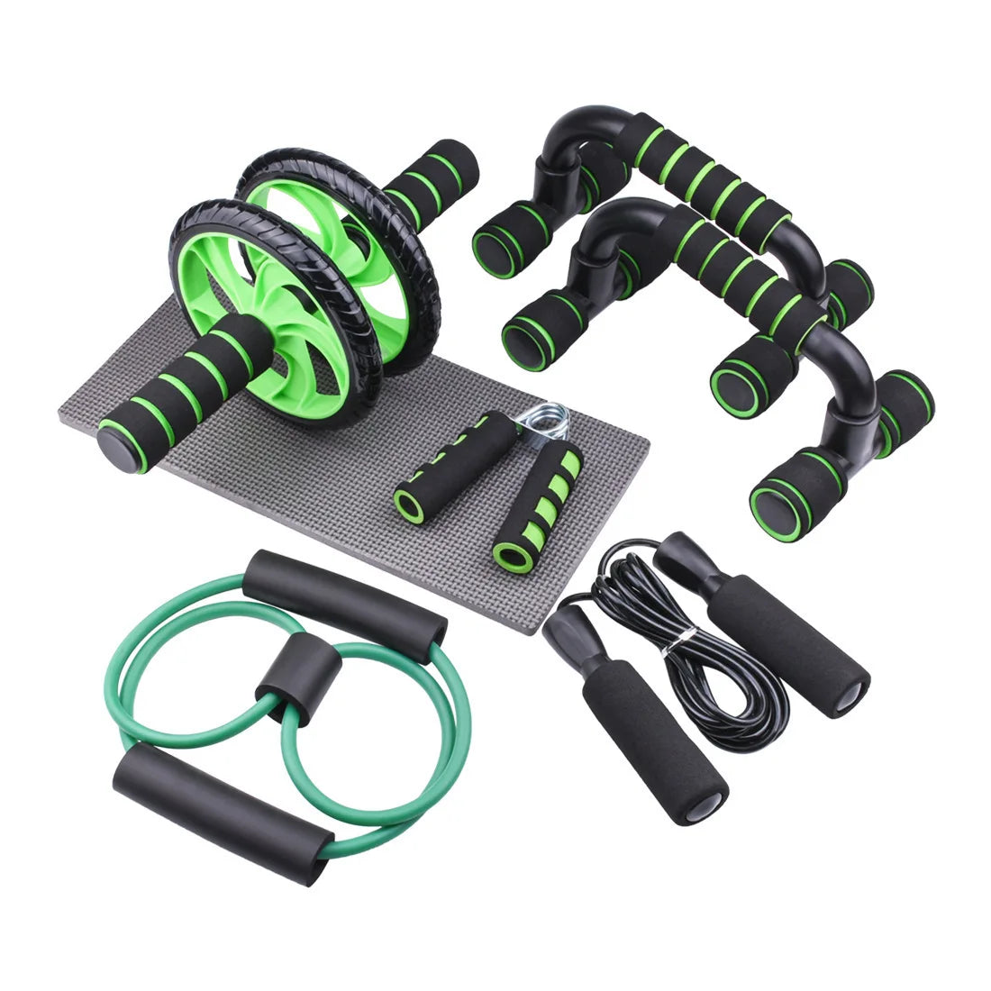 NEW Arrivals 7 PCS Set Abdominal Wheel Push-Up Combination Suit Multi-Functional Abdominal Muscles Wheel Comprehensive Training Home Gym Accessories Sports Set