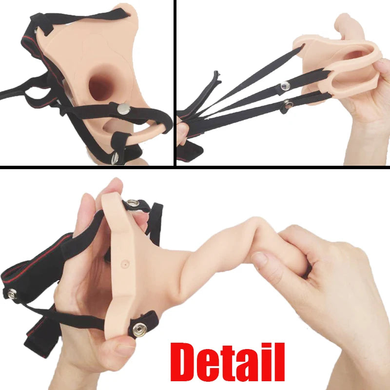 Adult 10 Speed Vibrating Hollow Strap On Harness Dildo Vibrator Panties for Man Sex Bondage Dildo Penis Sleeve Adult Sex Vibrator