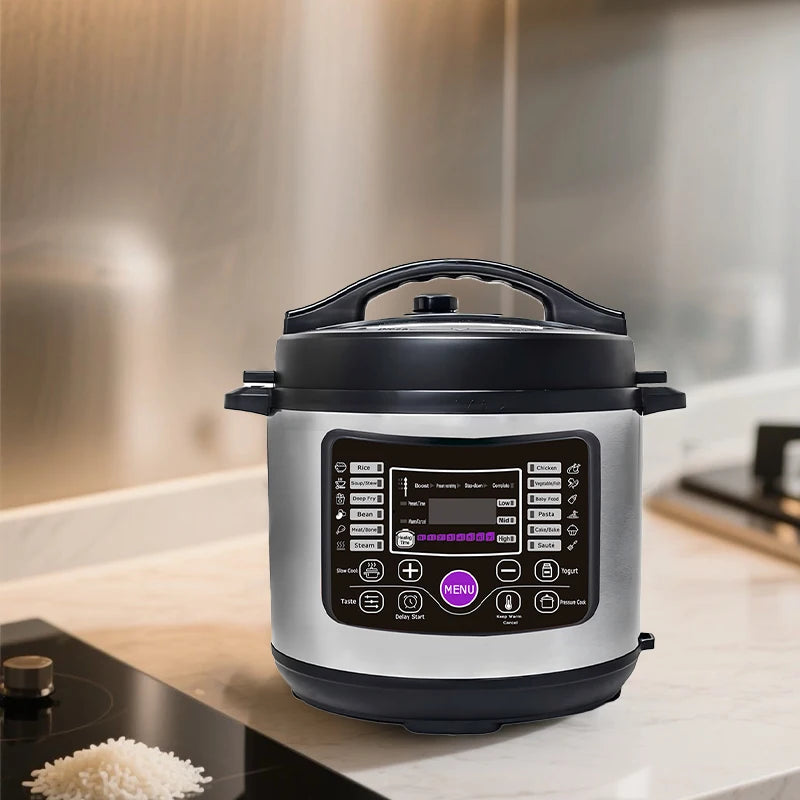 5L Large Capacity Electric Multi Cooker Stainless Steel Aluminum Inner Pot 13-in-1 Smart Automatic Cooker Digital Screen Display Electric Household Appliances Cooking Tools