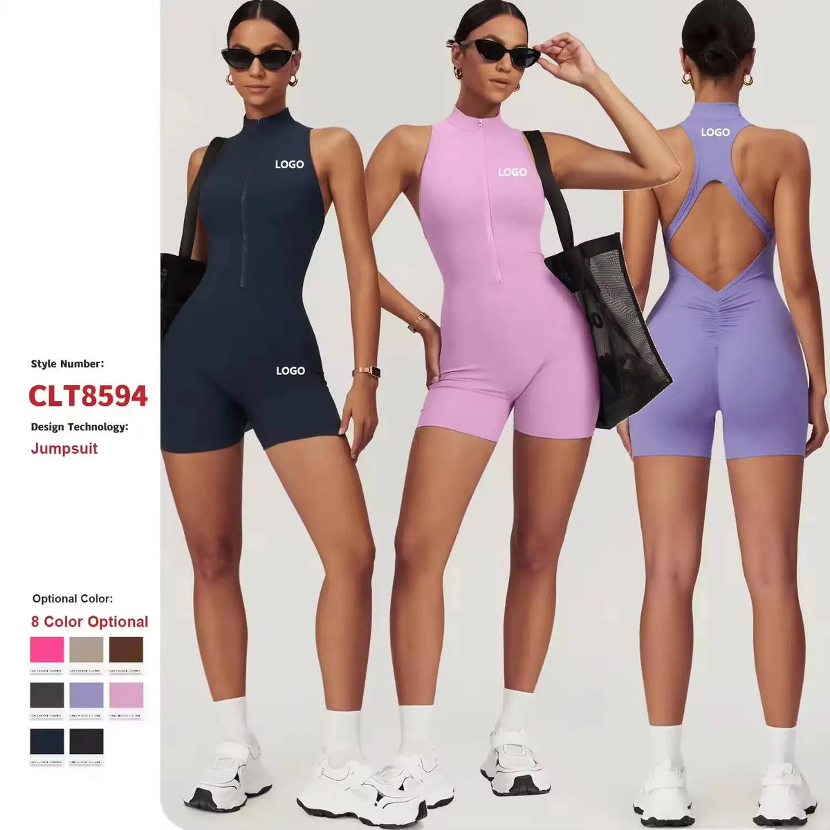 NEW Arrivals  Women's Sexy Double-Sided Sweat-Absorbing Quick-Dry Breathable Butt-Lifting Sleeveless Backless Women's Round-Neck Yoga Jumpsuit Outdoor Running Cycling Gym Fitness Activewear Workout Sports Clothing Supplies