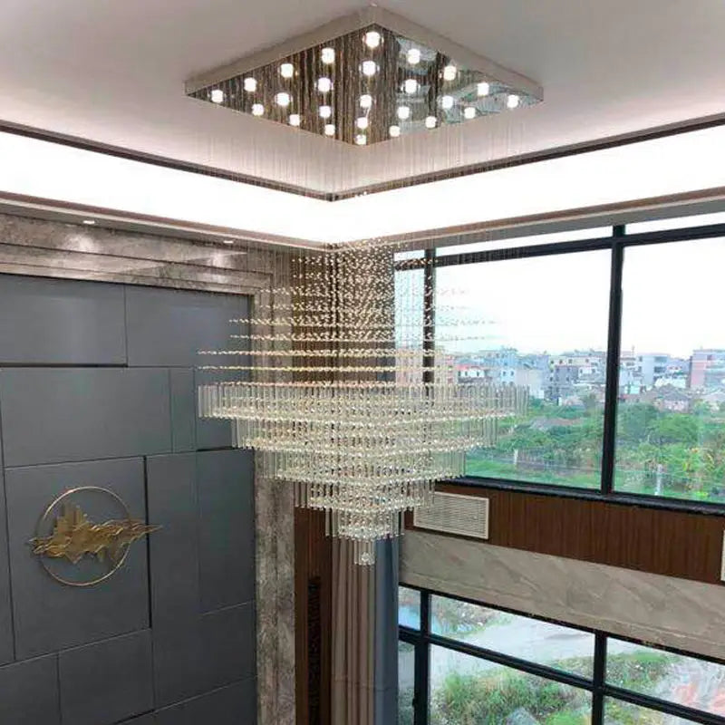 HOT SALE (Few Units Left) Villa Home Living Room Staircase Hotels Lobby Art Decoration Large Contemporary Gold White LED Luxury Chandelier for Hotels Luxury K9 Crystal Hanging Ceiling Lighting Fixture Pendant Lights