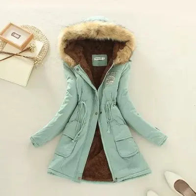 BEST PRICE 10 Colors S-3XL Plus Size Long Sleeve Thick Warmth Clothing Autumn Winter Warm New Hooded Cotton Casual Jacket Snow Boots Outerwear Coats Women Winter Apparel Supplies