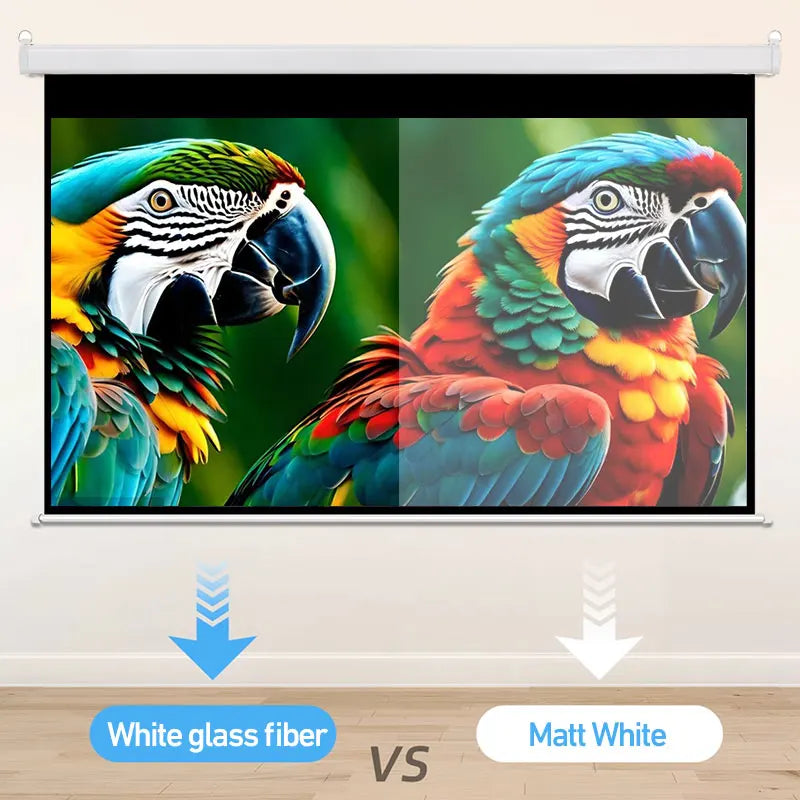 Automatic Lifting Electric Top Quality Remote Control Projector Screen 92 Inch White Fiberglass Ceiling and Wall Mounted Installation Indoor Outdoor Movies Music Home Theater Business Meeting Automatic Screen