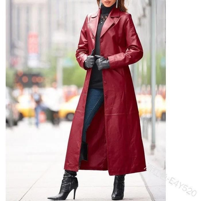 S-4XL 4 Colors New Fashion Long Jacket Women Autumn Winter Solid Color Long Slim Windproof  Coat Long Windbreaker Outerwear Black Trench  Ladies Luxury Apparel Supplies