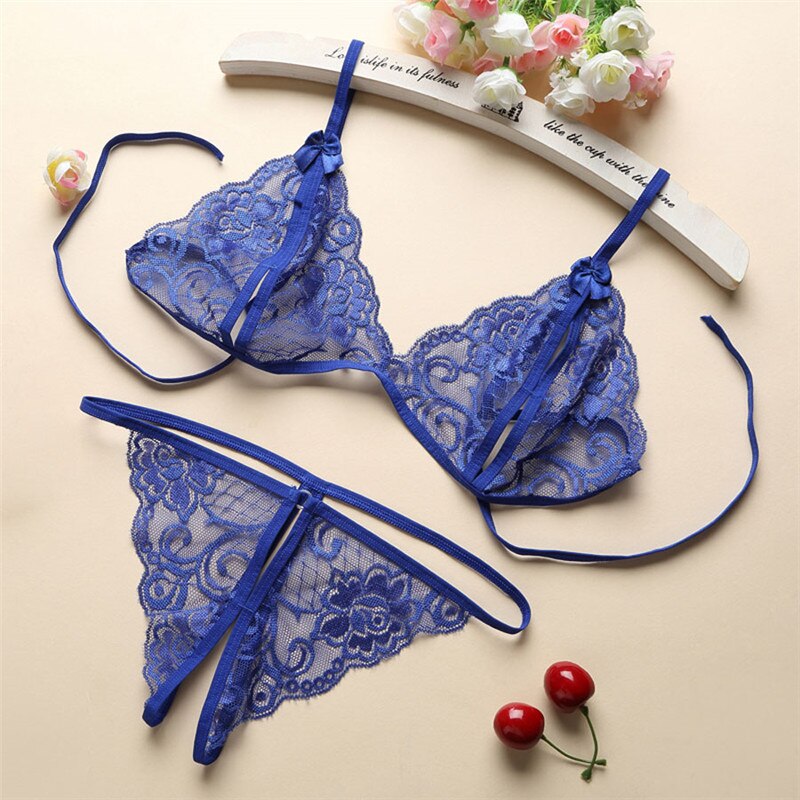 Lace Lingerie Set Sexy Women Open Bra Intimo Donna Sexy Hot Erotic Porno Exotic Apparel Transparent Lenceria Langerie Underwear