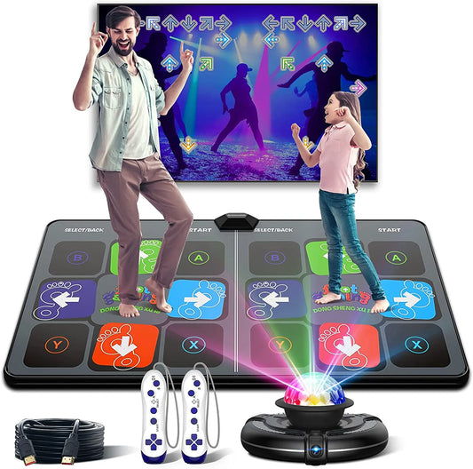 NEW Dance Mat Game for TV/PC Family Sports Video Game Anti-slip Music Fitness Carpet Wireless Double Controller Folding Dancing Pad