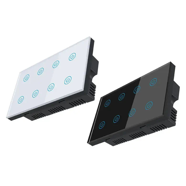 147mm TUYA Alexa Voice Google Work Wi-Fi Remote Control and Touch Switch Power Monitor Wall Electrical Light Switch Smart Touch 8 Gang Switch Panel Home Office Appliances Lighting Supplies.