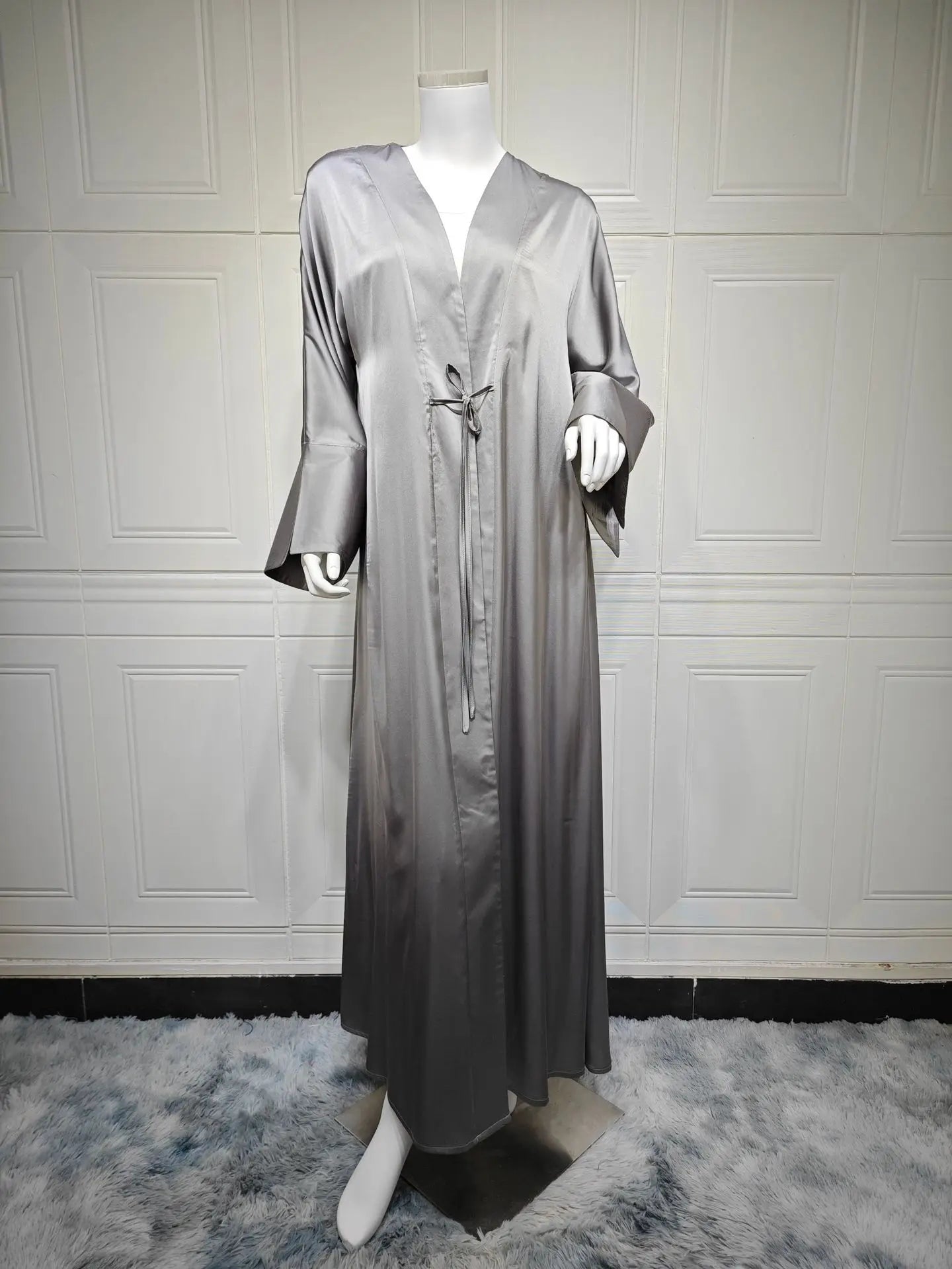 10 Colors S-2XL Plus Size Islamic Arabic Turkish Elegant Modest Breathable Dress Top Coat Eid Al-Adha Robe Islamic Clothing Kimono Open Abaya Dubai Prayer Ramadan Muslim Ladies Apparel Clothing Supplies