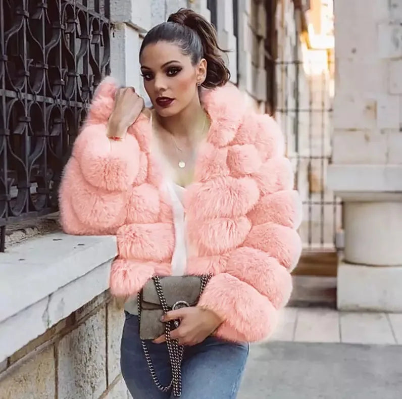 10 Colors S-4XL Plus Size Women's Winter Warm Faux Fur Jacket with Hat Splicing Jacket Faux Fur Hooded Jacket Top Quality Snow Boots Outerwear Jackets Women Winter Apparel Supplies