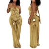 New Arrivals S-2XL Women Jumpsuit  Trendy Fashion Shiny Evening Party Night Clubwear Backless Sexy Jumpsuit