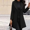Black/Gray/Yellow Color Top Quality Mid-Length French Version Women's Wool Lapel Thin Autumn Winter Spring Coat Solid Color Slim Office Lady  Woolen Blazer Coats Women Clothing Supplies