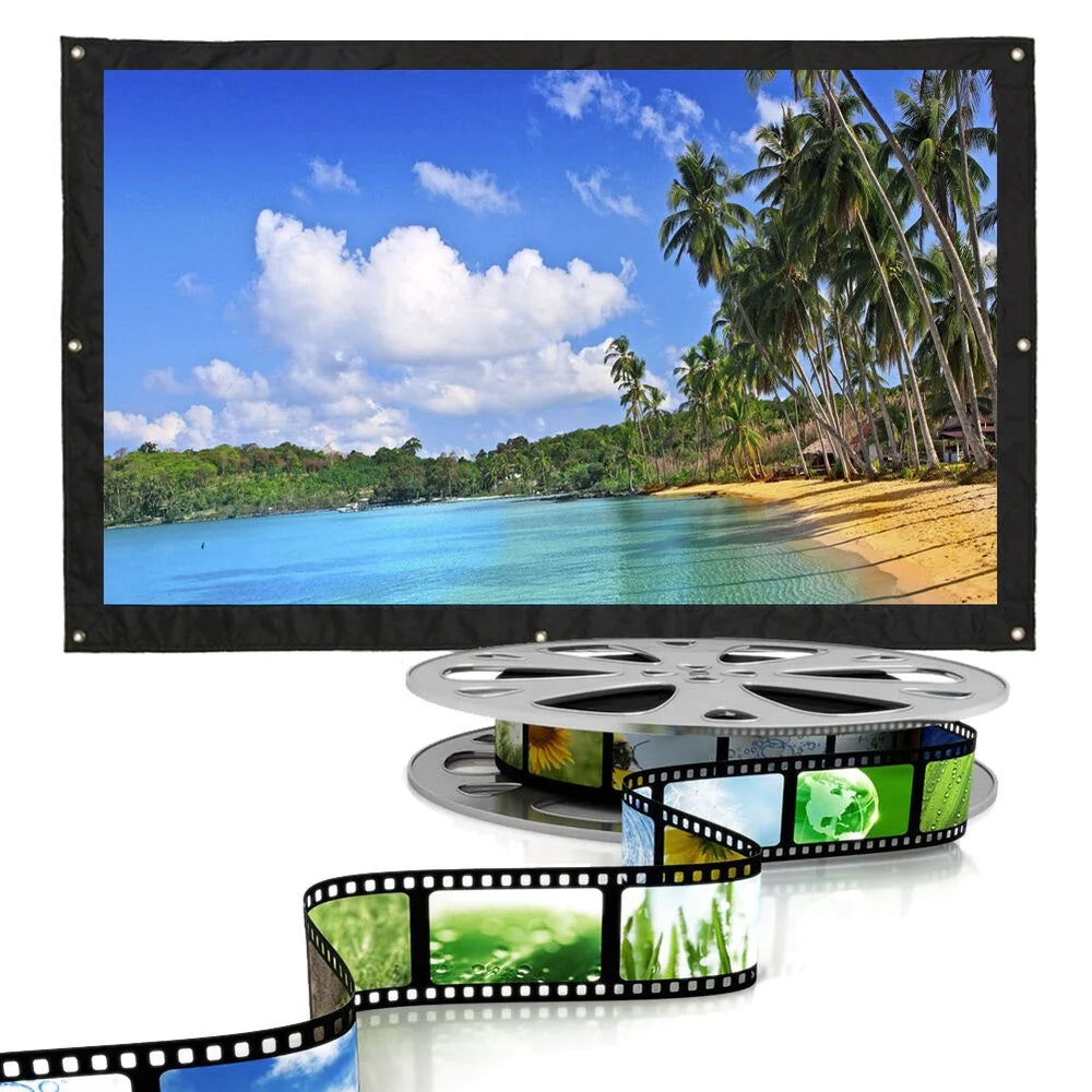 NEW Arrivals Home Indoor Outdoor Projector Screen Matt White 110 Inches 16:9 Anti-Light 120 Angle Home Outdoor Movies Music Projector Screen Electronic Supplies