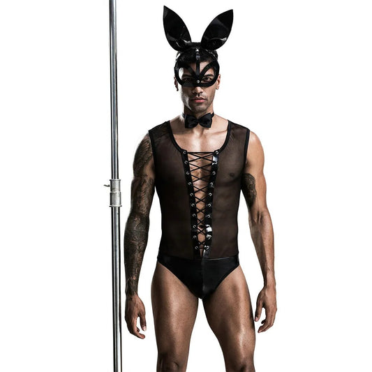 Sexy Men's underwear Bunny Costume Maid Cosplay Hot Erotic Party Performance Costumes Rabbit Role Play nightclubwear gay uniform