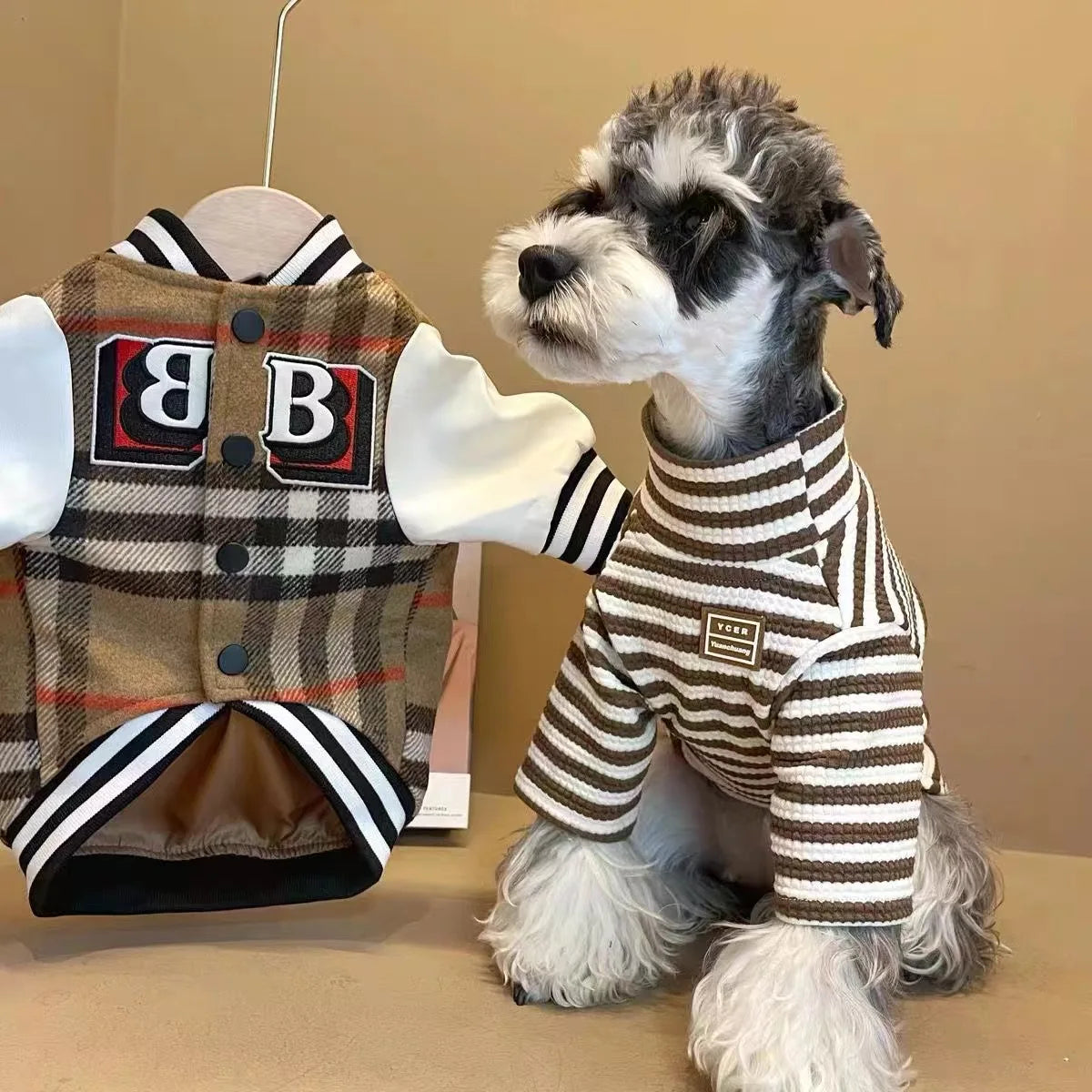 S-2XL Dog Clothes Autumn/Winter Thick Warm Baseball Uniform Sustainable Pet Hoodies Pet Clothes