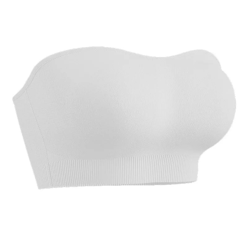White/Black/Skin Color Xs-2XL Plus Size Seamless Strapless Bra with Non-Slip Tube Wireless Padding Push-Up Feature Wire-Free Support Women Underwear