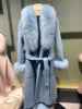 Boutique Gala HOT SALE S-4XL Plus Size Winter Warm Alpaca Real Sheep Wool Long Coats Women Real Cashmere Wool Coat With Detachable Natural Fox Fur Collar Cuffs Outerwear Jackets Ladies Luxury Apparel Supplies