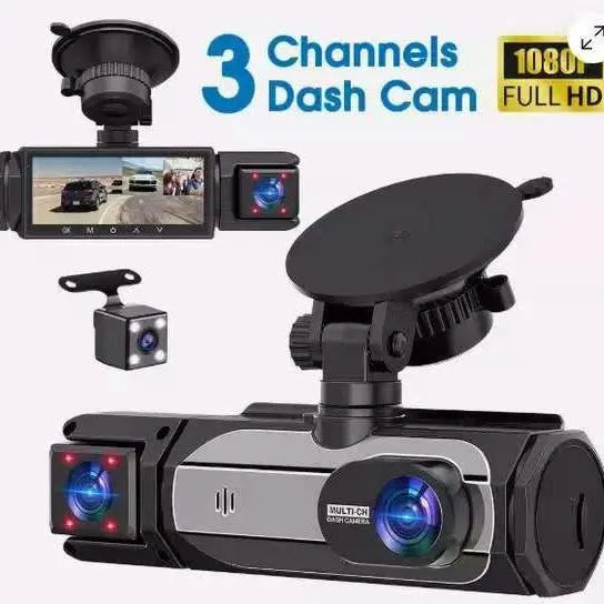 New 3 Lens Car Recording 1080P 150* Angle Driving Recorder Human Motion Sensor Detection Collision Induction Infrared Night Vision Loop Recording Vehicle Safety Devices Security Supplies