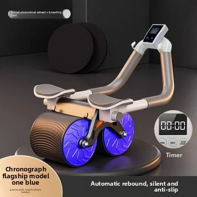 NEW Arrivals for Home Gym Household Fitness Equipment Automatically Rebounding Abdominal Wheel Elbow Support Roller Abdominal Wheel Counting Timer Women Men Workout Accessories Sport Supplies