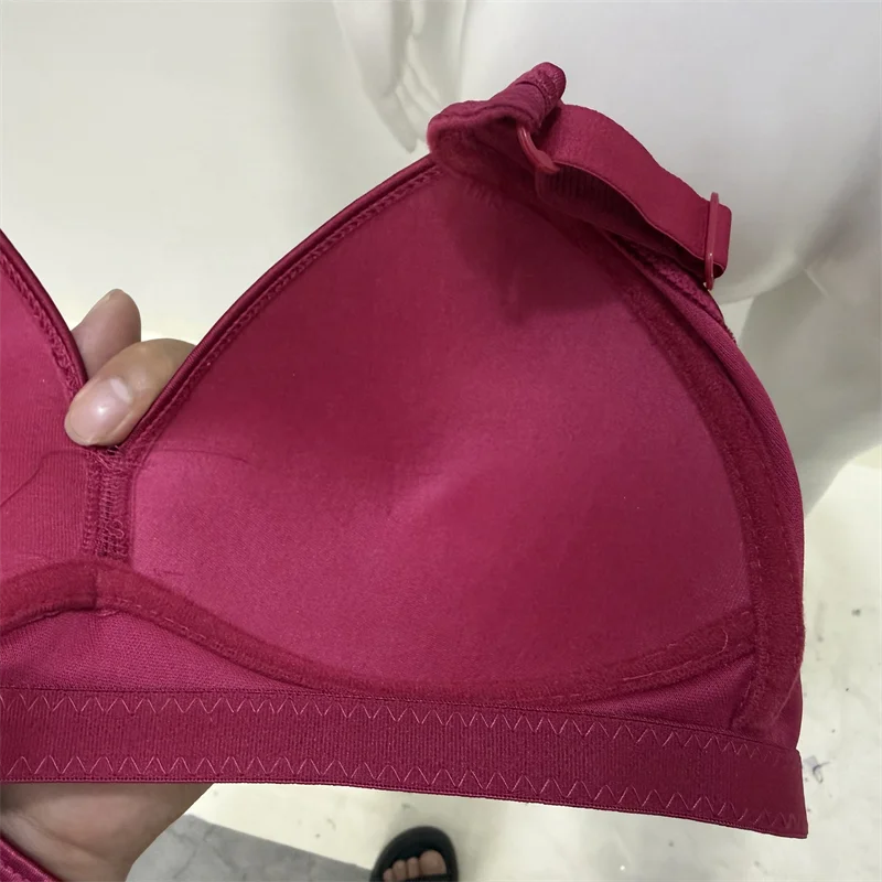 10 Colors Extra Plus Size One Piece Breathable Full Cup Back Closure Strappy Back Adjusted Straps Wire Free Women Bra Ladies Underwear Apparel Accessories