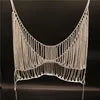 Gold/Silver Color Women Luxury Crystal Rhinestone Chain Cami Sparkle Women Crop Top Diamond Crystal Body Jewelry Tops Evening Rave Party Night Clubwear Sexy Tops