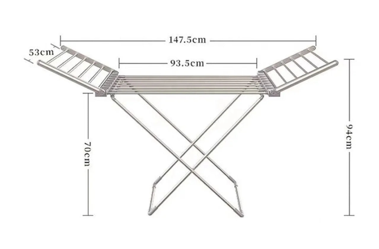 Hot Electric Clothes Airer Dryer Rack with Folding Wings Portable Tower Warmer Freestanding Electric Drying Rack Aluminum Alloy Home Bedroom Indoor Outdoor Clothing Accessories